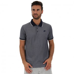 Camisa Polo Lotto Polo Firenze PQ Hombre Azul Marino Azules Blancas | ZK953335G6