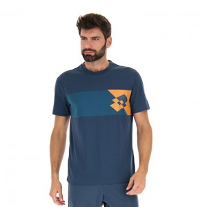 Camiseta Lotto Athletica Plus II Hombre Azules Oscuro Azules Coral | GX033473S9