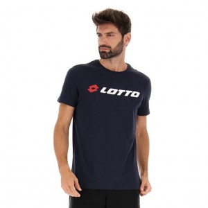 Camiseta Lotto Msc II Logo Hombre Azul Marino Azules | RU544784W6