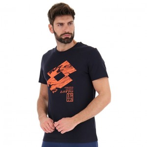 Camiseta Lotto Tee Losanga V Hombre Azul Marino Azules | GY990969N2