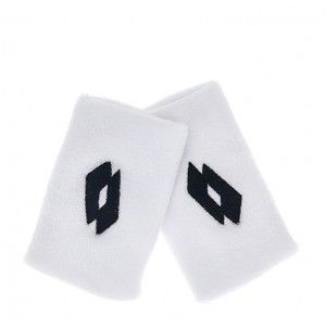 Wristbands Lotto Tennis 5 Inch Blancas Negras | GH594669B3