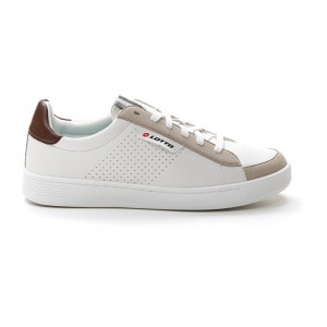 Zapatillas Deportivas Lotto Court '73 AMF Hombre Blancas Marrones | GO499969S3