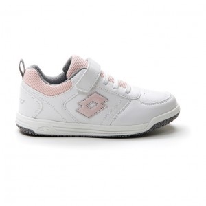 Zapatillas Deportivas Lotto Set Ace AMF XIX 1 CL S Niños Blancas Coral Claro Gris | AR921582M5