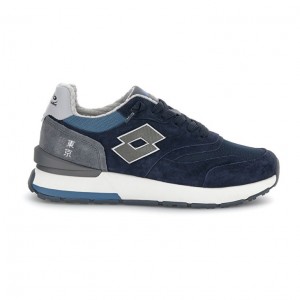 Zapatillas Lotto Tokyo Ginza Pure Hombre Azul Marino Azules Gris | QZ245654U9
