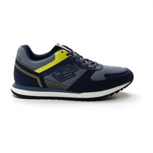 Zapatillas Running Lotto Runner Plus '95 AMF V Hombre Azul Marino Azules Amarillo | AE820852P2