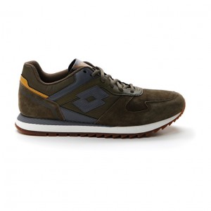 Zapatillas Running Lotto Runner Plus '95 IV SUE Hombre Verde Oliva Oscuro Gris Oscuro | TL507590W5