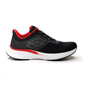 Zapatillas Running Lotto Speedevo 700 III Hombre Negras Rojas | LH870837K2