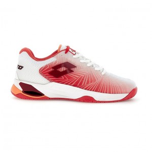 Zapatillas Tenis Lotto Mirage 100 II SPD W Mujer Blancas Rojas | IH258315A5