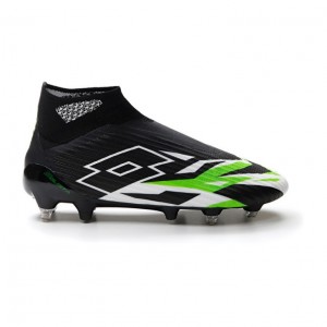 Zapatos De Fútbol Lotto Solista 100 VI Gravity SGX Hombre Negras Blancas Verde | ZE817851Z4