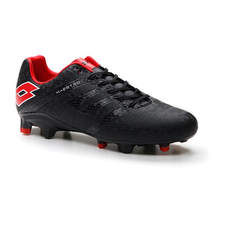 Botas de Futbol Lotto Maestro 700 IV FG Hombre Negras Rojas | KR958665I5