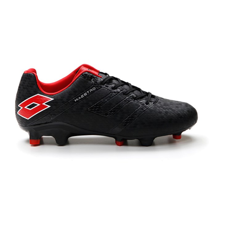 Botas de Futbol Lotto Maestro 700 IV FG Hombre Negras Rojas | KR958665I5