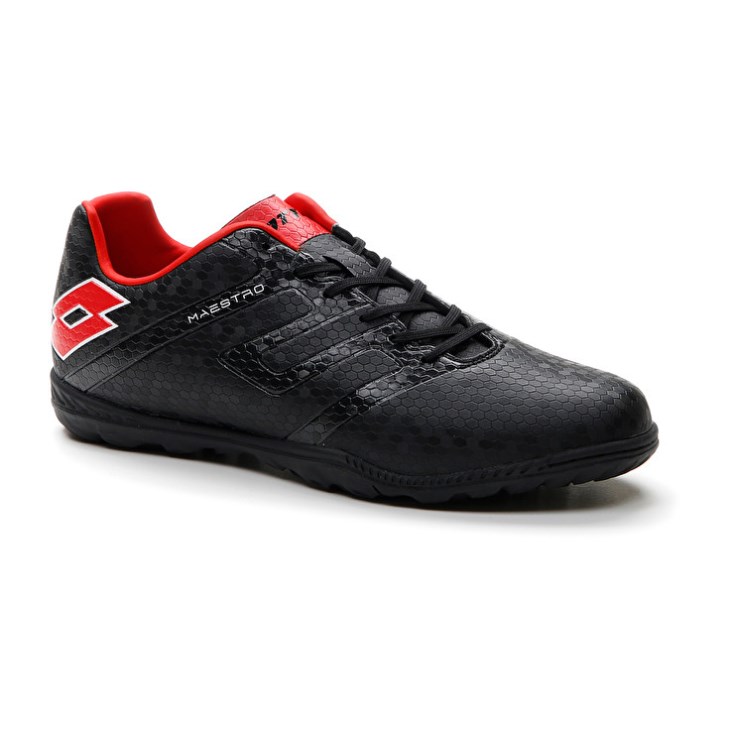 Botas de Futbol Lotto Maestro 700 IV TF Hombre Negras Rojas | RV960226Z5