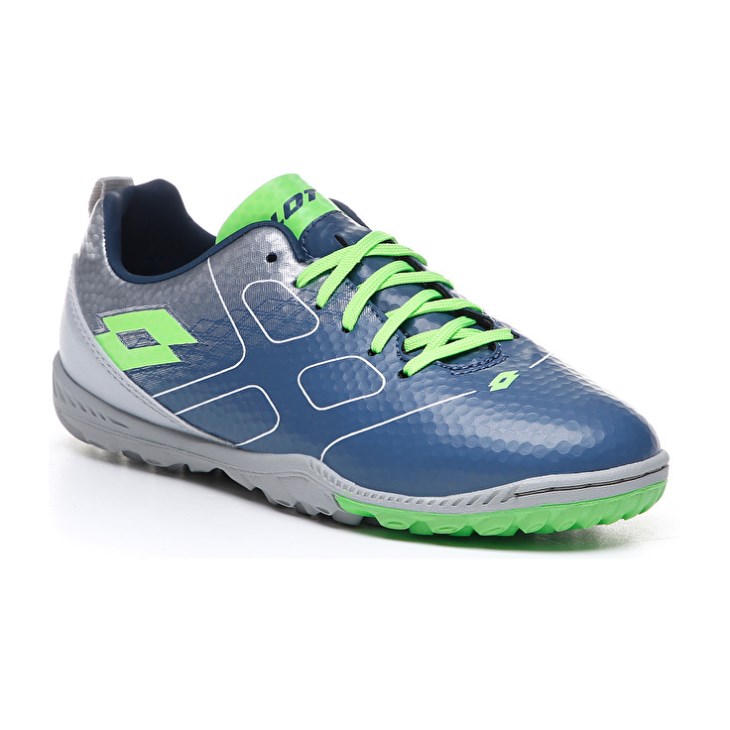 Botas de Futbol Lotto Maestro 700 TF JR Niños Plateadas Azules Verde | KX501810V0