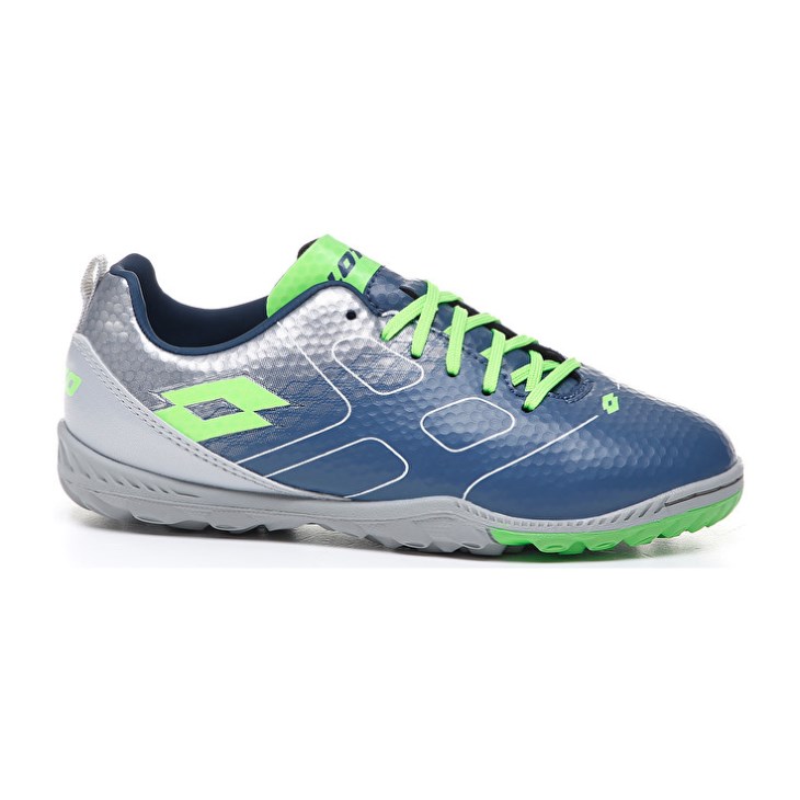 Botas de Futbol Lotto Maestro 700 TF JR Niños Plateadas Azules Verde | KX501810V0