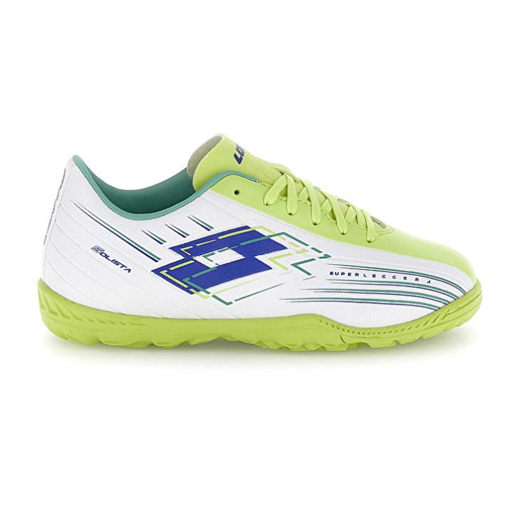 Botas de Futbol Lotto Solista 700 VIII TF JR Niños Blancas Verde Amarillo | JF945724S7