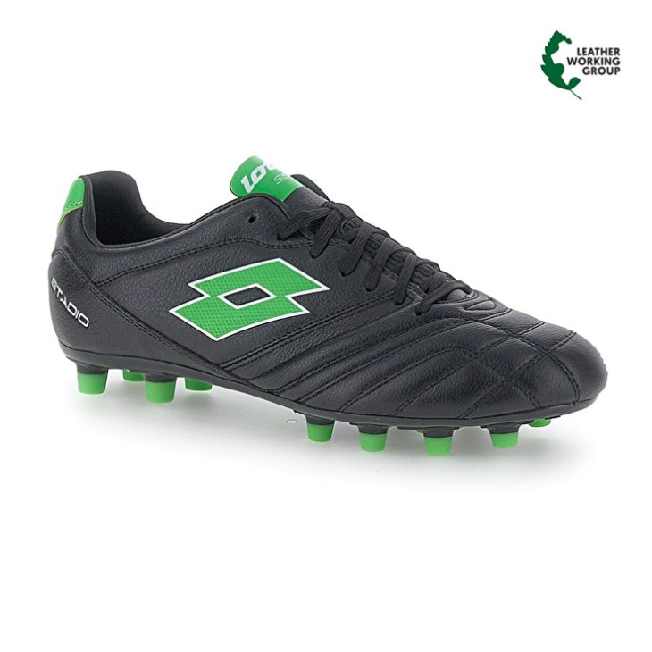 Botas de Futbol Lotto Stadio 300 III FG 50 Hombre Negras Verde | LM599019Y2