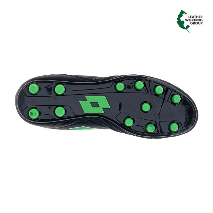 Botas de Futbol Lotto Stadio 300 III FG 50 Hombre Negras Verde | LM599019Y2