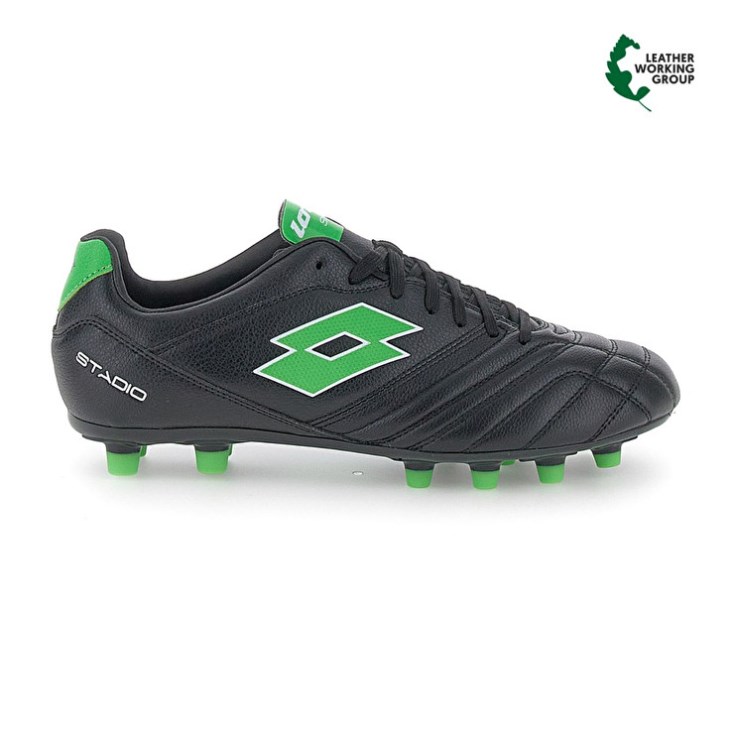 Botas de Futbol Lotto Stadio 300 III FG 50 Hombre Negras Verde | LM599019Y2