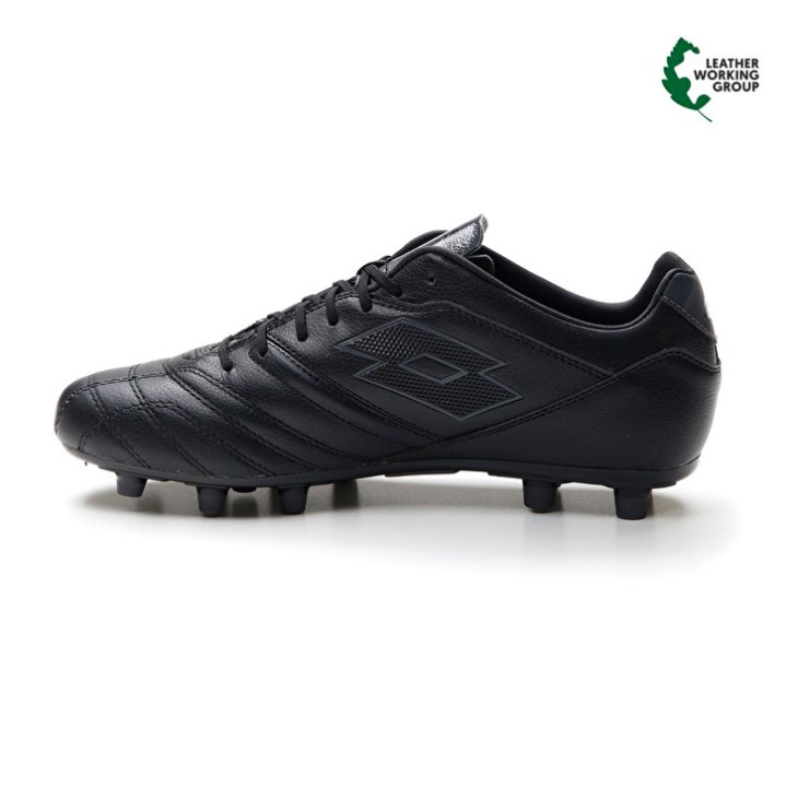 Botas de Futbol Lotto Stadio 300 III FG Hombre Negras Gris Oscuro | AN867116Z4