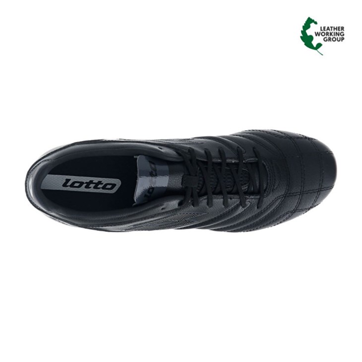 Botas de Futbol Lotto Stadio 300 III FG Hombre Negras Gris Oscuro | AN867116Z4