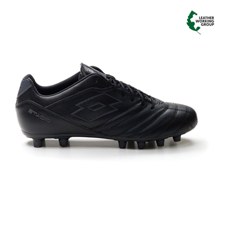 Botas de Futbol Lotto Stadio 300 III FG Hombre Negras Gris Oscuro | AN867116Z4