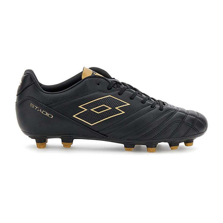Botas de Futbol Lotto Stadio 705 FG Hombre Negras Doradas Claro | RM940904U7