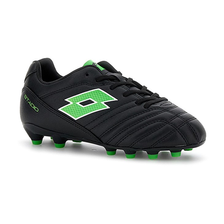 Botas de Futbol Lotto Stadio 705 FG JR Niños Negras Verde | AL548914S1