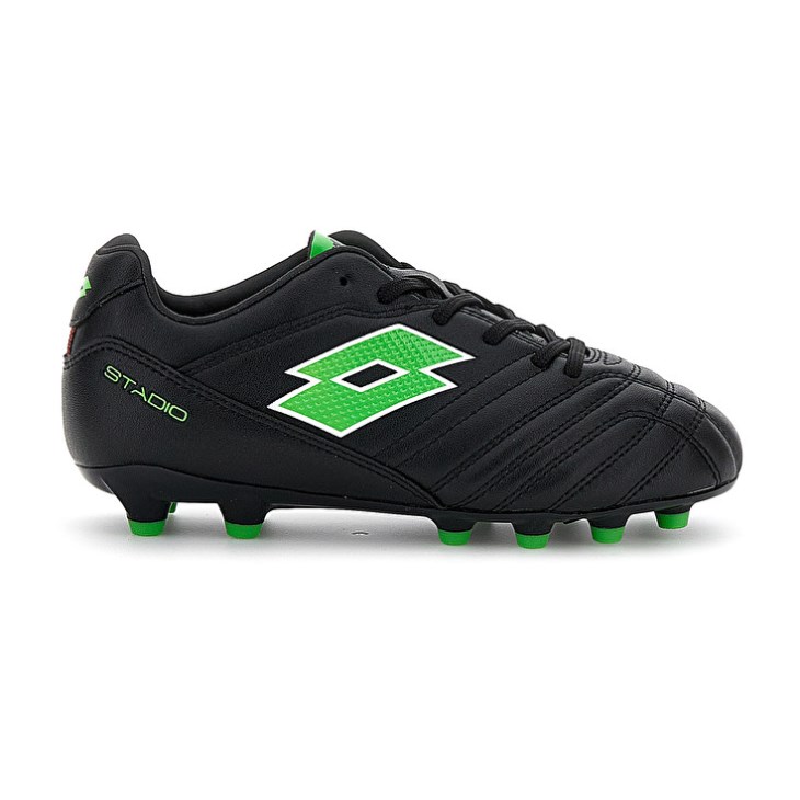 Botas de Futbol Lotto Stadio 705 FG JR Niños Negras Verde | AL548914S1