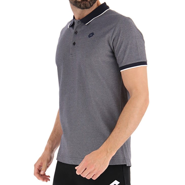 Camisa Polo Lotto Polo Firenze Hombre Azul Marino Azules Blancas | DZ401980D3