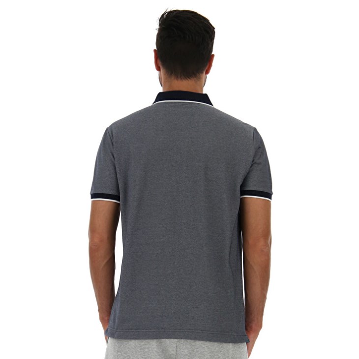 Camisa Polo Lotto Polo Firenze PQ Hombre Azul Marino Azules Blancas | ZK953335G6