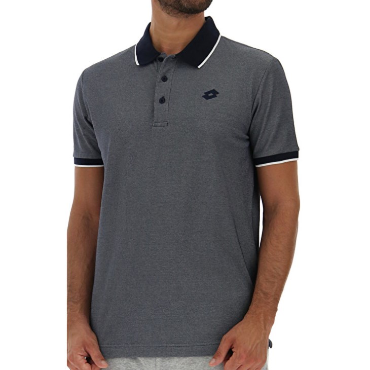 Camisa Polo Lotto Polo Firenze PQ Hombre Azul Marino Azules Blancas | ZK953335G6