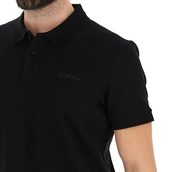 Camisa Polo Lotto Sports Capri III Hombre Negras | QL755455W7