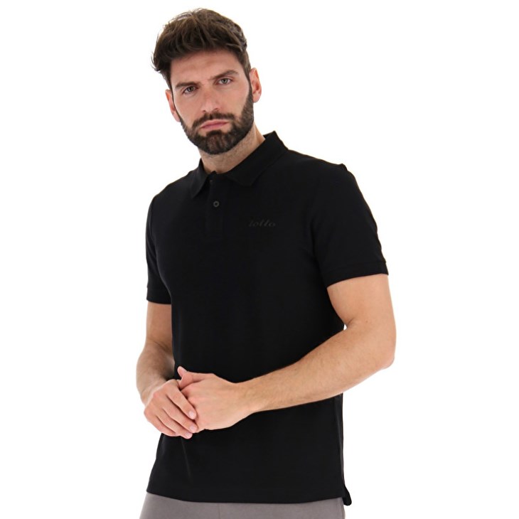 Camisa Polo Lotto Sports Capri III Hombre Negras | QL755455W7