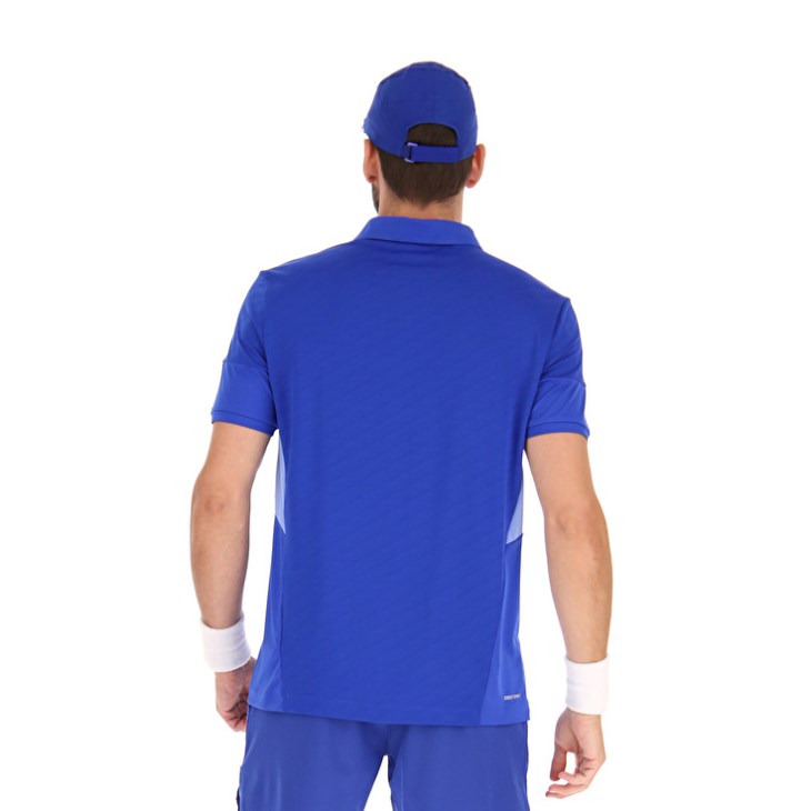 Camisa Polo Lotto Tech I D1 Hombre Azul Real Azules | XJ147774Q1