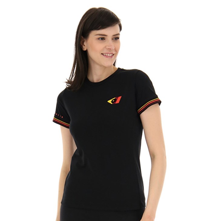 Camiseta Lotto Athletica Classic W V Mujer Negras | EW572367E9