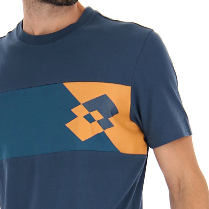 Camiseta Lotto Athletica Plus II Hombre Azules Oscuro Azules Coral | GX033473S9