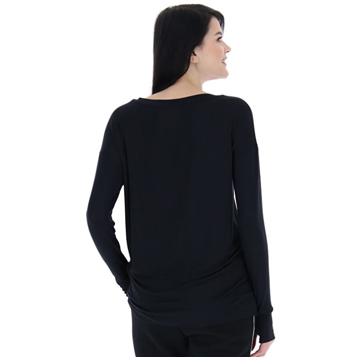 Camiseta Lotto Dinamico W V LS VI Mujer Negras | NU996349D5