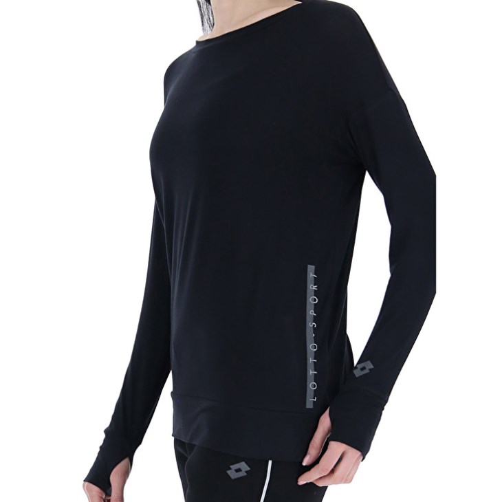 Camiseta Lotto Dinamico W V LS VI Mujer Negras | NU996349D5