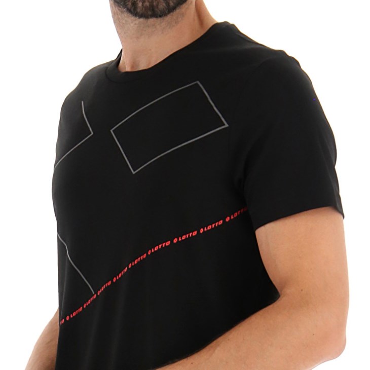Camiseta Lotto Logo VIII 2 Hombre Negras | KY415801W9
