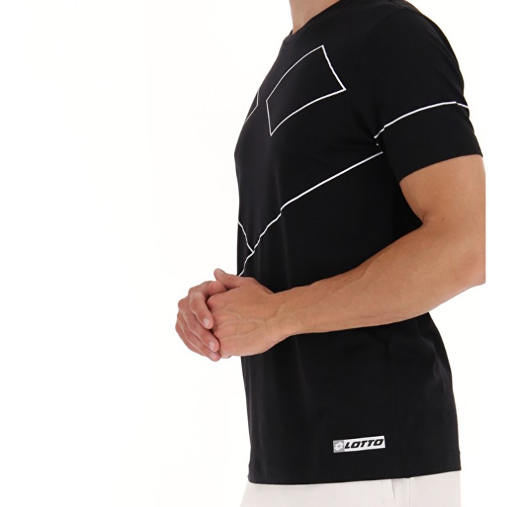 Camiseta Lotto Logo VII Sports Zip 2 Hombre Negras | XO191929C8