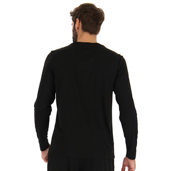 Camiseta Lotto MSP LS Hombre Negras | ZW507550E0
