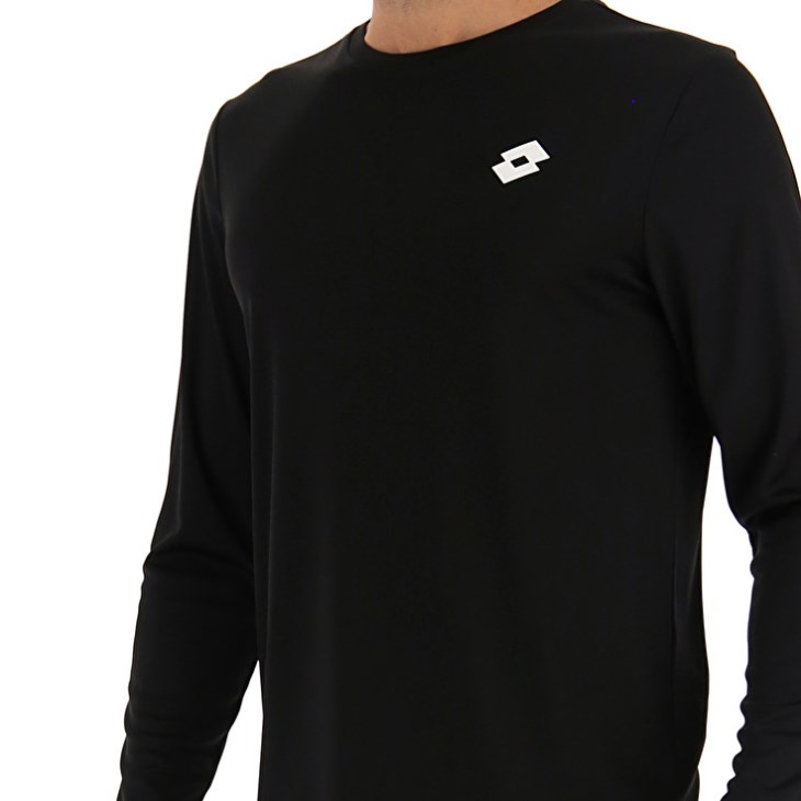 Camiseta Lotto MSP LS Hombre Negras | ZW507550E0