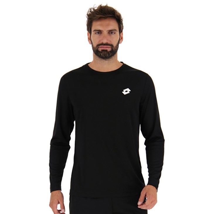Camiseta Lotto MSP LS Hombre Negras | ZW507550E0
