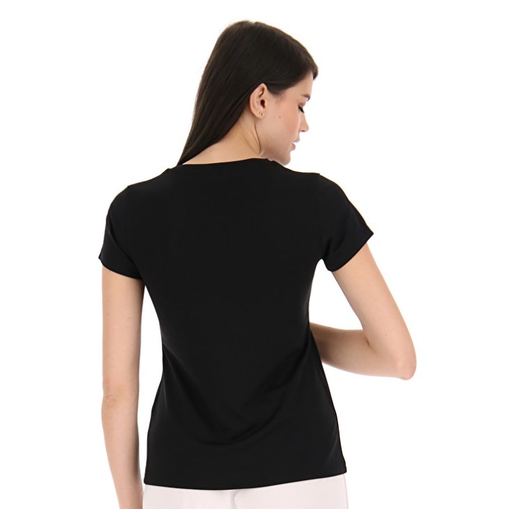 Camiseta Lotto MSP W Mujer Negras | BI464786Q2