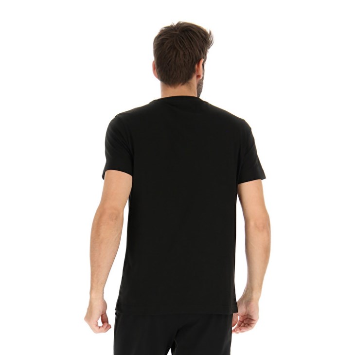 Camiseta Lotto Msc II Logo Hombre Negras | VA263776I1