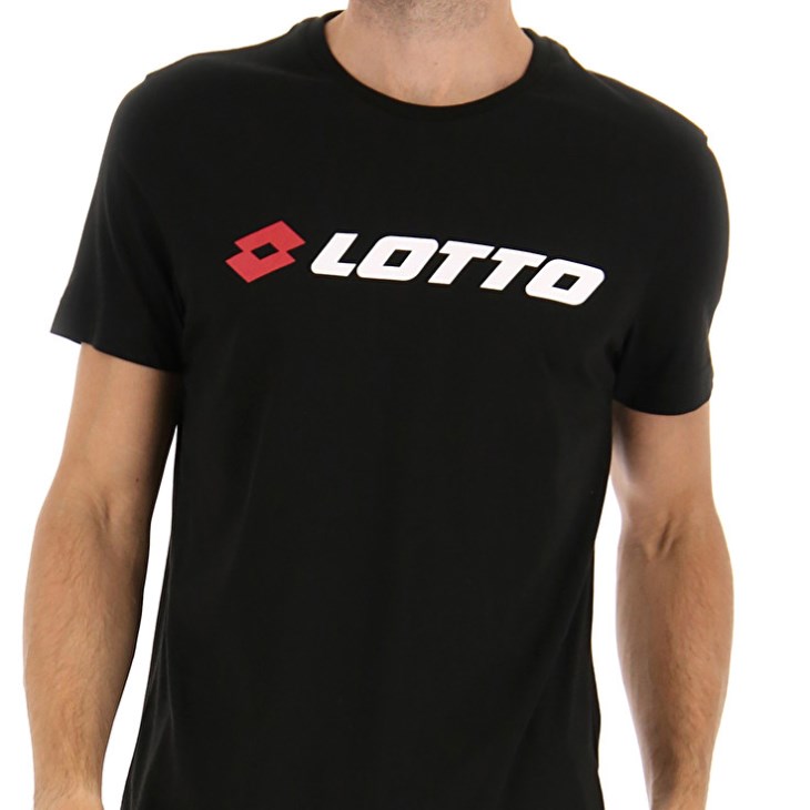 Camiseta Lotto Msc II Logo Hombre Negras | VA263776I1