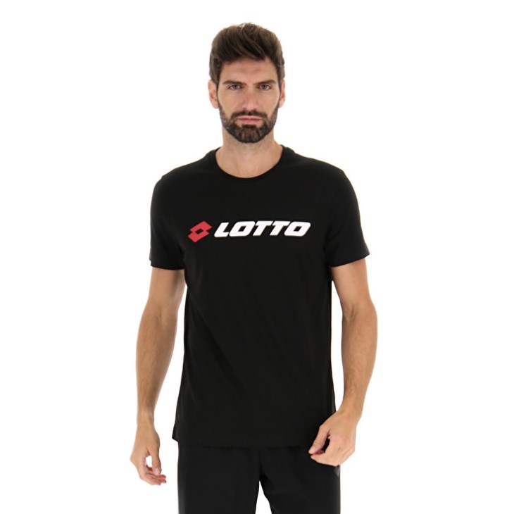 Camiseta Lotto Msc II Logo Hombre Negras | VA263776I1