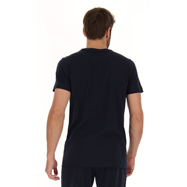 Camiseta Lotto Msc Sports Zip Hombre Azul Marino Azules | XZ352635Z1