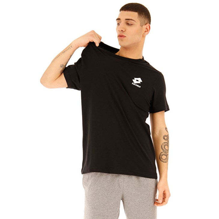 Camiseta Lotto Sports Zip BS JS Hombre Negras | NX055145O4