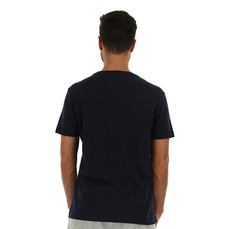 Camiseta Lotto Sports Zip Logo JS Hombre Azul Marino Azules | TX510071P1